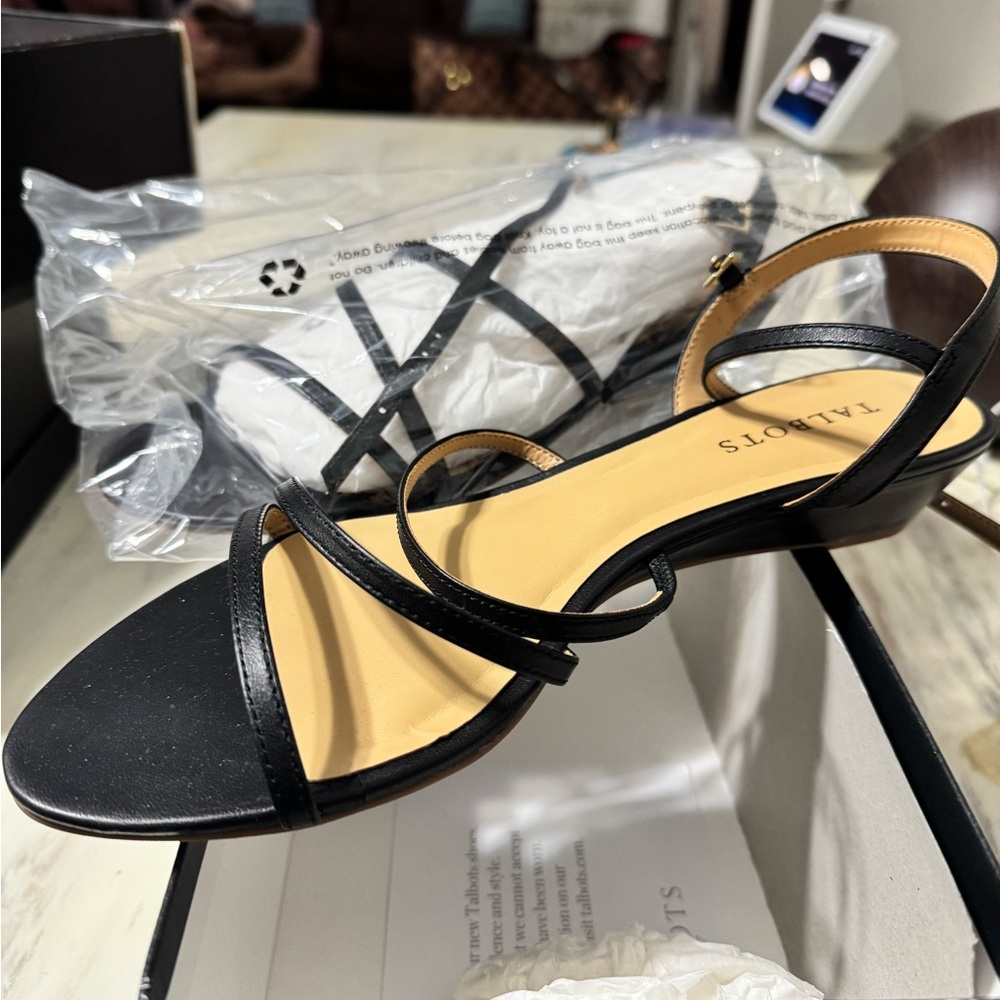 Talbots Black Strappy Sandals